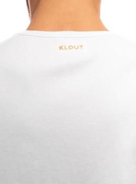 T-Shirt Klout Organic Premium Branco para Homem