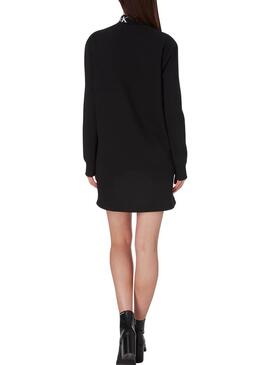 Vestido Calvin Klein Jeans Trim Mock Preto Mulher