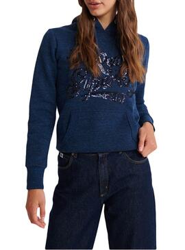 Sweat Superdry The Real Tonal Azul para Mulher