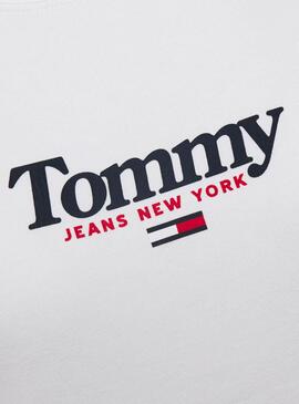 Sweat Tommy Jeans Essential Logo Branco Mulher