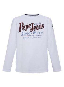 T-Shirt Pepe Jeans Ricky Branco para Menino