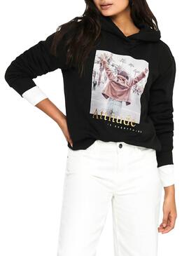 Sweat Only Bloom Preto para Mulher