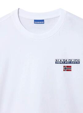 T-Shirt Napapijri S-ICE Branco para Homem