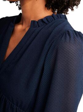 Vestido Naf Naf Plumeti Azul Marinho para Mulher