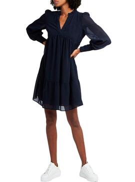 Vestido Naf Naf Plumeti Azul Marinho para Mulher