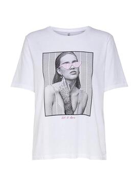 T-Shirt Only Lizzy Branco para Mulher