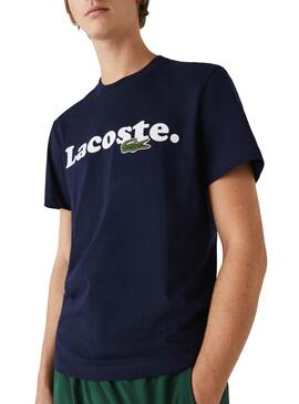 T-Shirt Lacoste Italic Azul Marinho para Homem