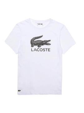 T-Shirt Lacoste Geometric Branco para Homem