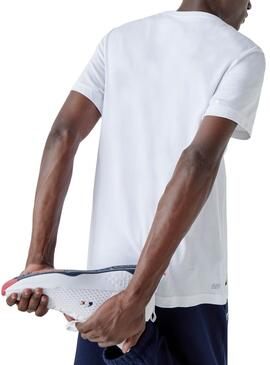T-Shirt Lacoste Geometric Branco para Homem