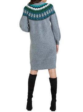 Vestido Naf Naf Jacquard Cinza para Mulher