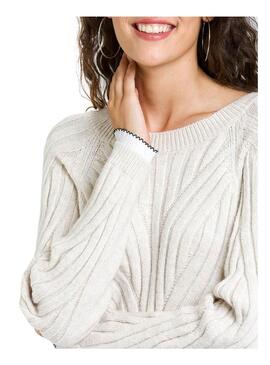 Vestido Naf Naf Beige para Mulher