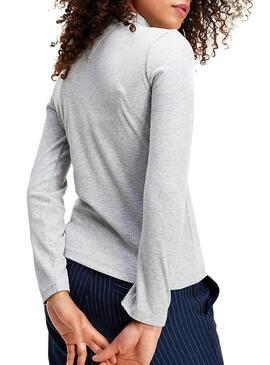 Camisola Tommy Jeans Mock Cinza para Mulher