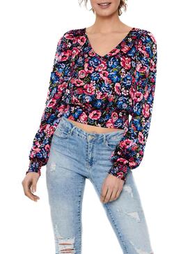 Camisa Only Gina Flores Multicolor para Mulher