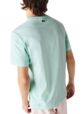 T-Shirt Lacoste Logo Embroidery Azul para Homem