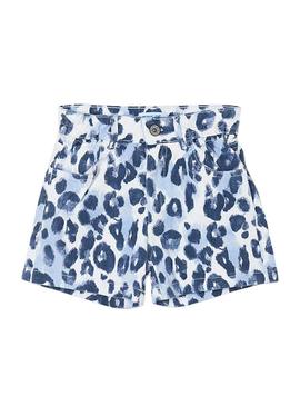 Short Mayoral High Estampado Azul para Menina