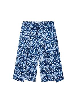 Calças Mayoral Impresso Culotte Azul para Menina