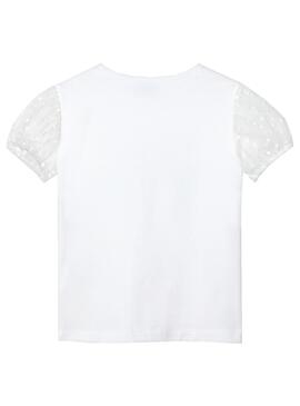 T-Shirt Mayoral Mangas Plumeti Branco para Menina