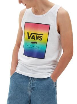 T-Shirt Vans Print Box Tank Branco para Homem