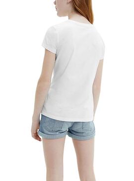 T-Shirt Calvin Klein Chest Monogram Branco Menina