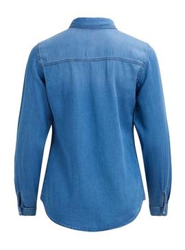 Camisa Vila Vibista Denim Blue Woman