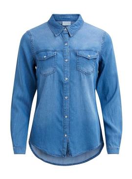 Camisa Vila Vibista Denim Blue Woman