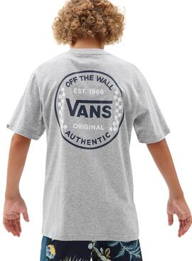 T-Shirt Vans Authentic Checker Cinza para Menino