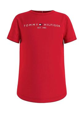 T-Shirt Tommy Hilfiger Essential Vermelho para Menina