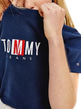 T-Shirt Tommy Jeans Timeless Azul Marinho Mulher