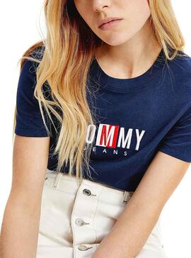 T-Shirt Tommy Jeans Timeless Azul Marinho Mulher