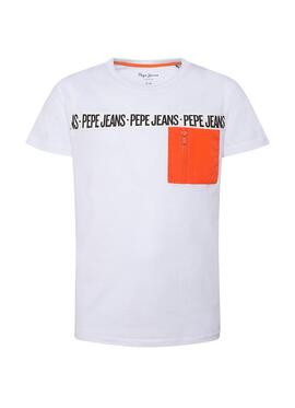 T-Shirt Pepe Jeans Gil Branco para Menino