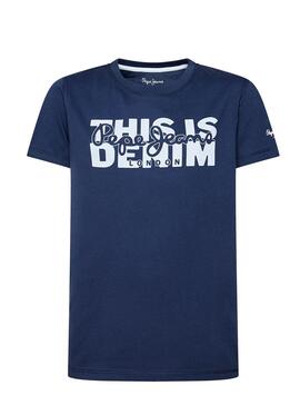 T-Shirt Pepe Jeans Emanuel Azul Marinho para Menino