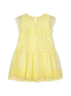 Vestido Mayoral Tulle Plumeti Amarelo para Menina