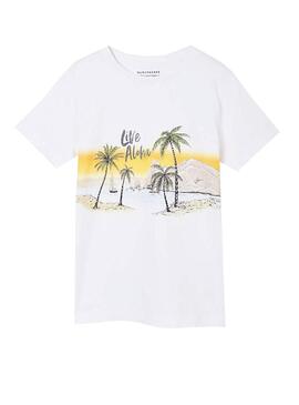 T-Shirt Mayoral Live Aloha Branco para Menina