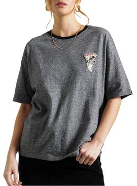 T-Shirt Superdry Narrativa militar Cinza Mulher