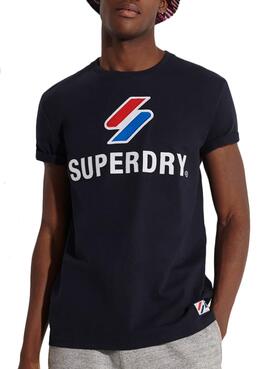T-Shirt Superdry Sportstyle Classic Azul Marinho Homem
