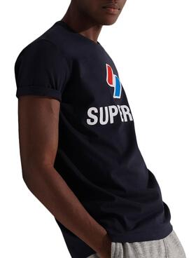 T-Shirt Superdry Sportstyle Classic Azul Marinho Homem