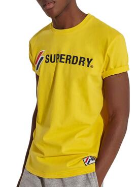T-Shirt Superdry Sportstyle Applique Amarelo