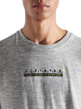 T-Shirt Superdry Tech Code Cinza para Homem