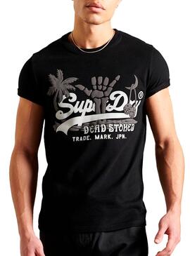 T-Shirt Superdry VL Esconder Preto para Homem