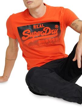 T-Shirt Superdry Halftone Laranja para Homem