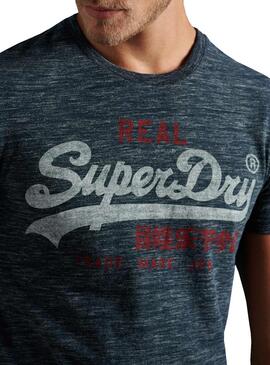 T-Shirt Superdry Premium Goods Azul Marinho para Homem