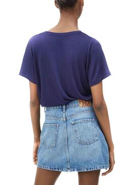 T-Shirt Pepe Jeans Brooklyn Azul Marinho Mulher