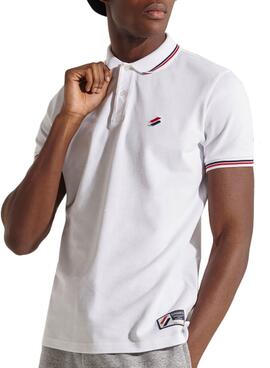 Polo Superdry Sportstyle Twin Tipped Branco Homem