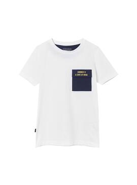 T-Shirt Mayoral Combination Pocket Branco Menino