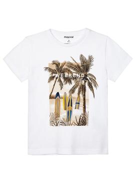 T-Shirt Mayoral Weekend Vibes Branco para Menino