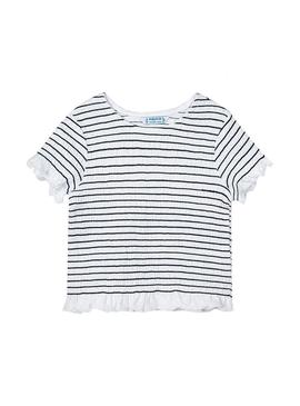 T-Shirt Mayoral Honeycomb Branco para Menina