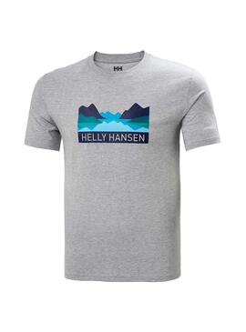 T-Shirt Helly Hansen Nord Graphic Cinza Homem