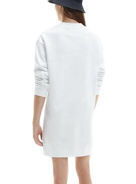 Vestido Calvin Klein Tonal Monogram Branco Mulher