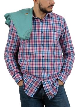 Camisa Klout Madras Rosa para Homem