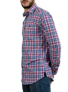 Camisa Klout Madras Rosa para Homem